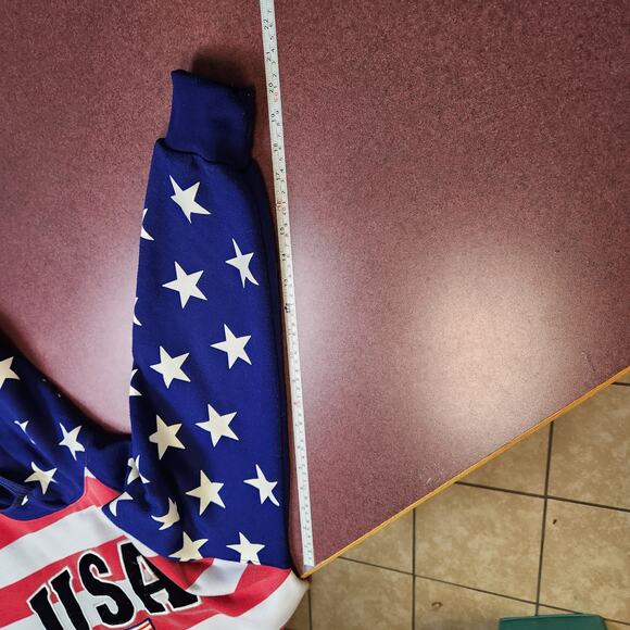 American Flag Hoodie Pullover Sz M NT Souvenir Washington USA Red White Blue - Picture 6 of 12